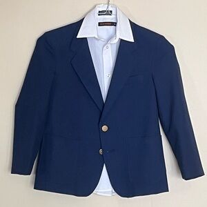 Blue Blazer and White Button shirt set boys size 10 husky